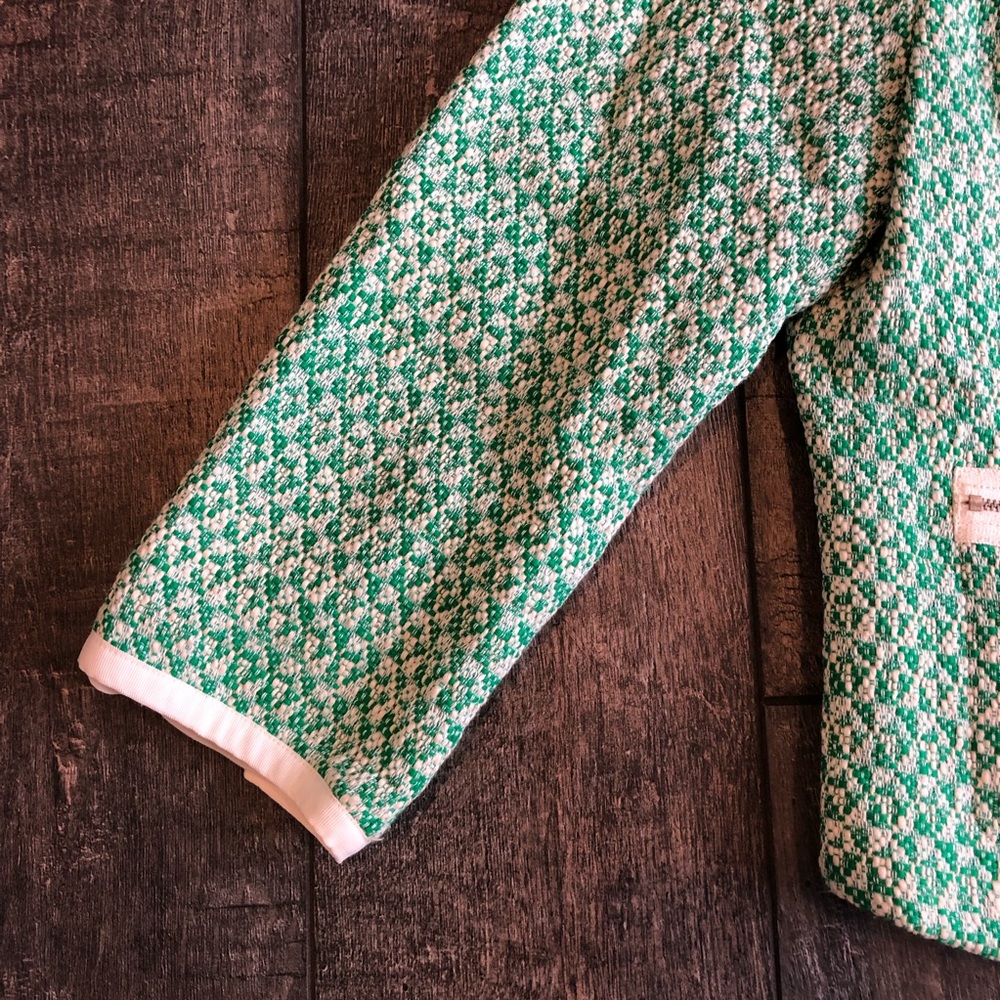 CAbi Green Tweed Zip-Up Jacket Size 8 - Picture 3 of 8